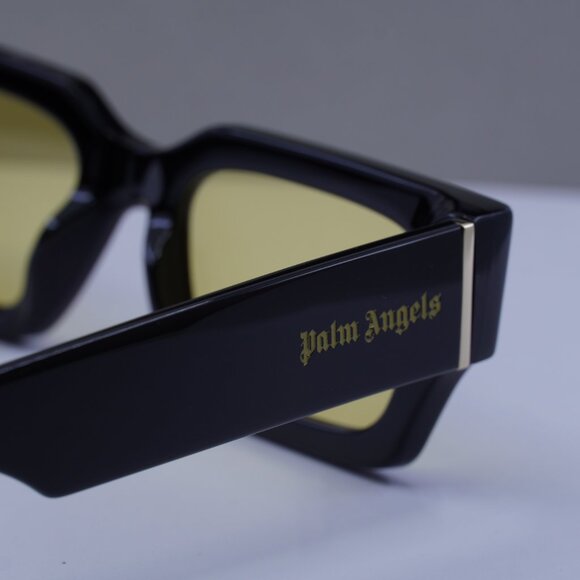 Palm Angels PERI086 HYDE 1018 Rectangle Sunglasses - Black/Yellow - Picture 10 of 11